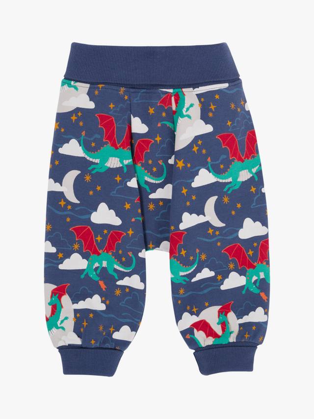 

Детские уютные брюки Parsnip из хлопковой смеси Frugi, Navy Dragon Skies