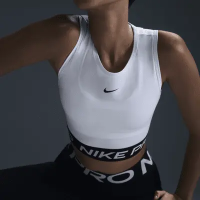 Футболка Nike Pro, белый/черный — фото 3