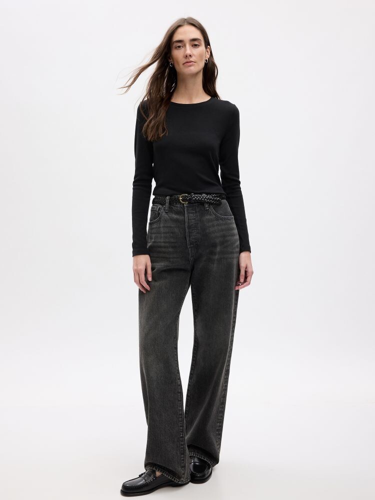 

Футболка с длинными рукавами Gap, черный