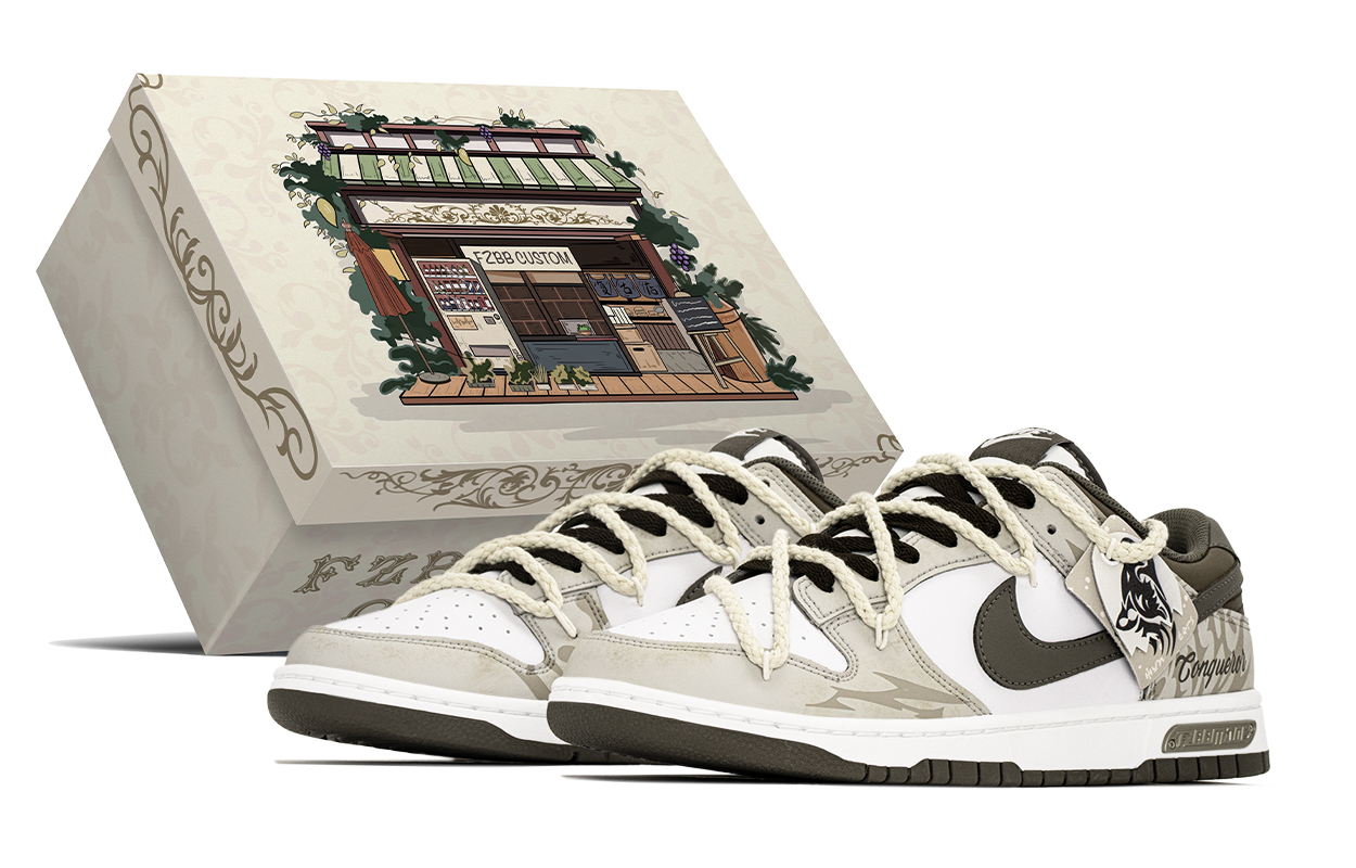 

Nike Износостойкие дышащие низкие кроссовки для скейтбординга Dunk, мужские, бежево-коричневые