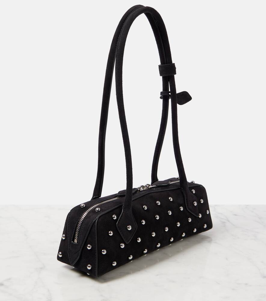 Маленькая кожаная сумка через плечо Le Teckel с шипами Alaïa, Noir — фото 4