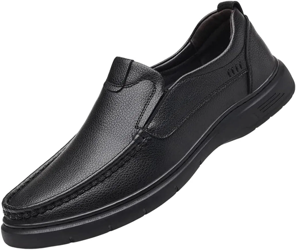 туфли лоферы мужские leather loafers slip-on black
