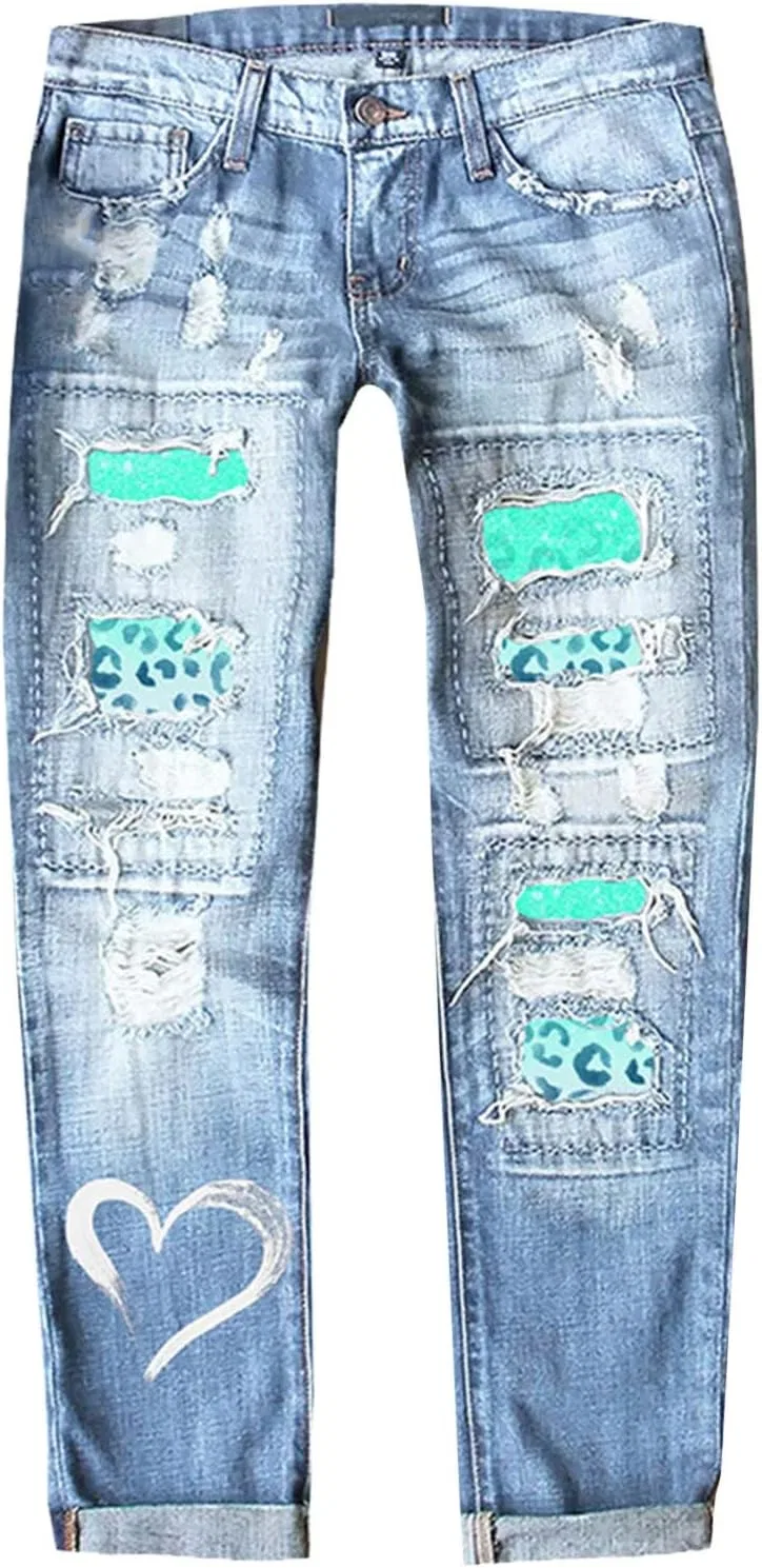 Джинсы свободные Women's Baggy Jeans Pants, синий