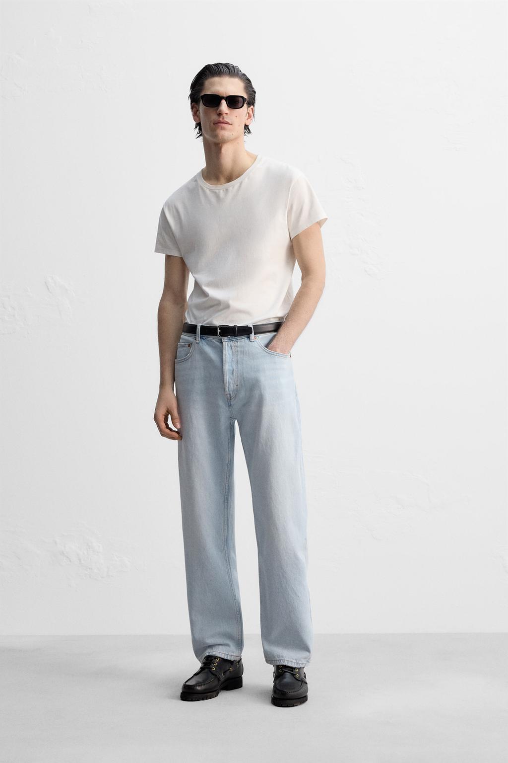 

Джинсы с прямыми штанинами ZARA, светло-синий