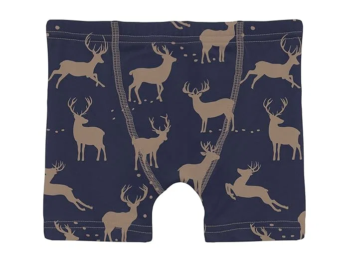 Боксеры набор из 3 шт мягкие Print Boxer Brief Set Kickee Pants Kids, Fireside Plaid/Portabella/Peacoat Mod Christmas — фото 3