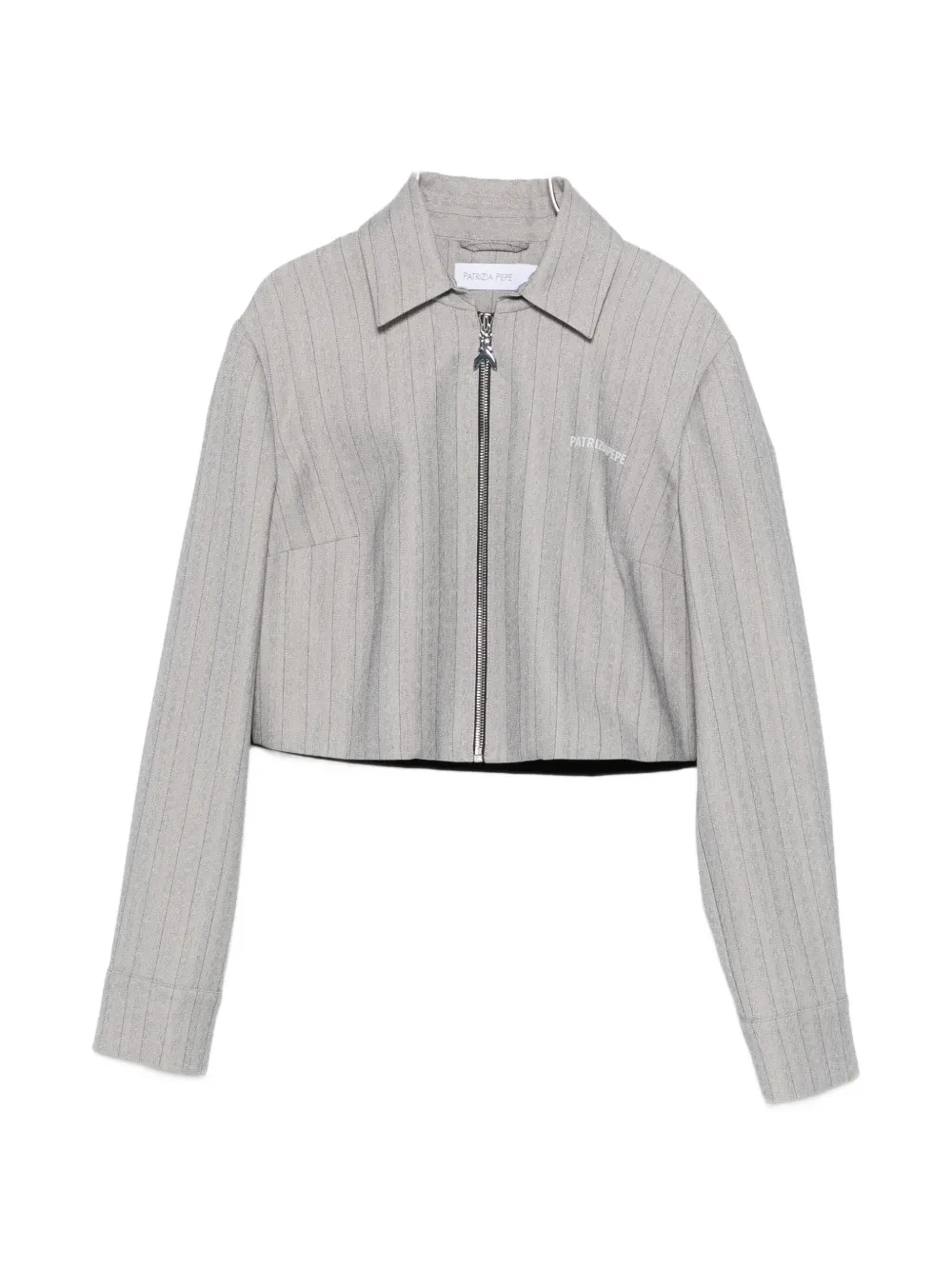 

Полосатая куртка на молнии Patrizia Pepe, серый