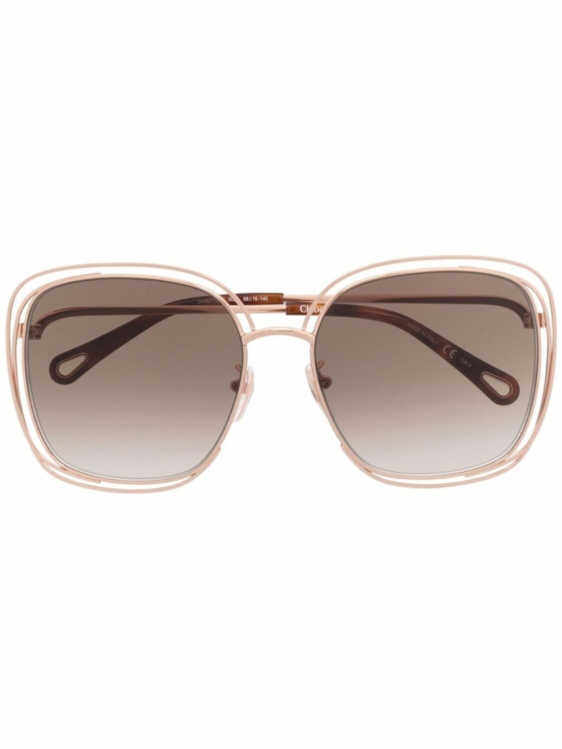 

Chloé Eyewear солнцезащитные очки в массивной оправе, металлик