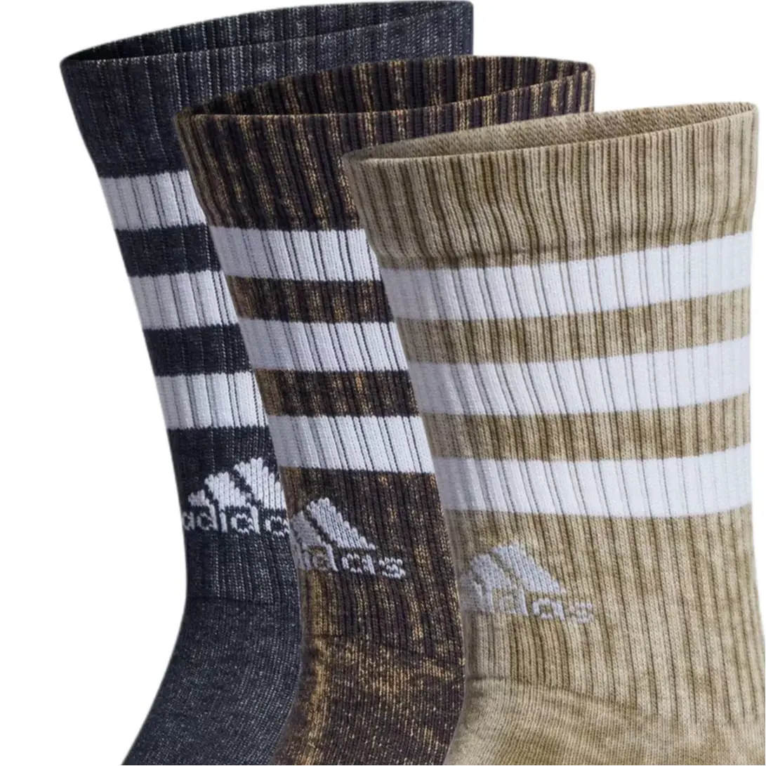 Носки до середины икры унисекс 3 пары Adidas, 3 пары (Страта оливково-зеленый+Легендарная тушь+Хаки) — фото 2