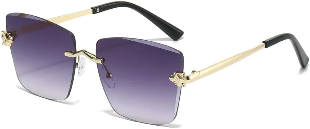 

Роскошные большие безрамочные квадратные солнцезащитные очки с градиентным переходом для женщин, в стиле ретро, ​​модный тренд, для мужчин, защита от УФ-излучения UV400 UATXTAU, Golden Grey