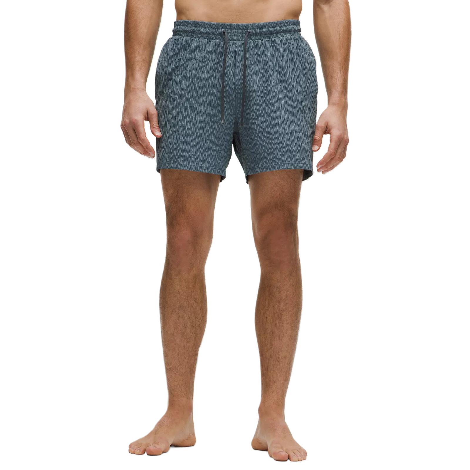 

Текстурированные плавки без подкладки спортивные шорты 5' men's Lululemon, синий