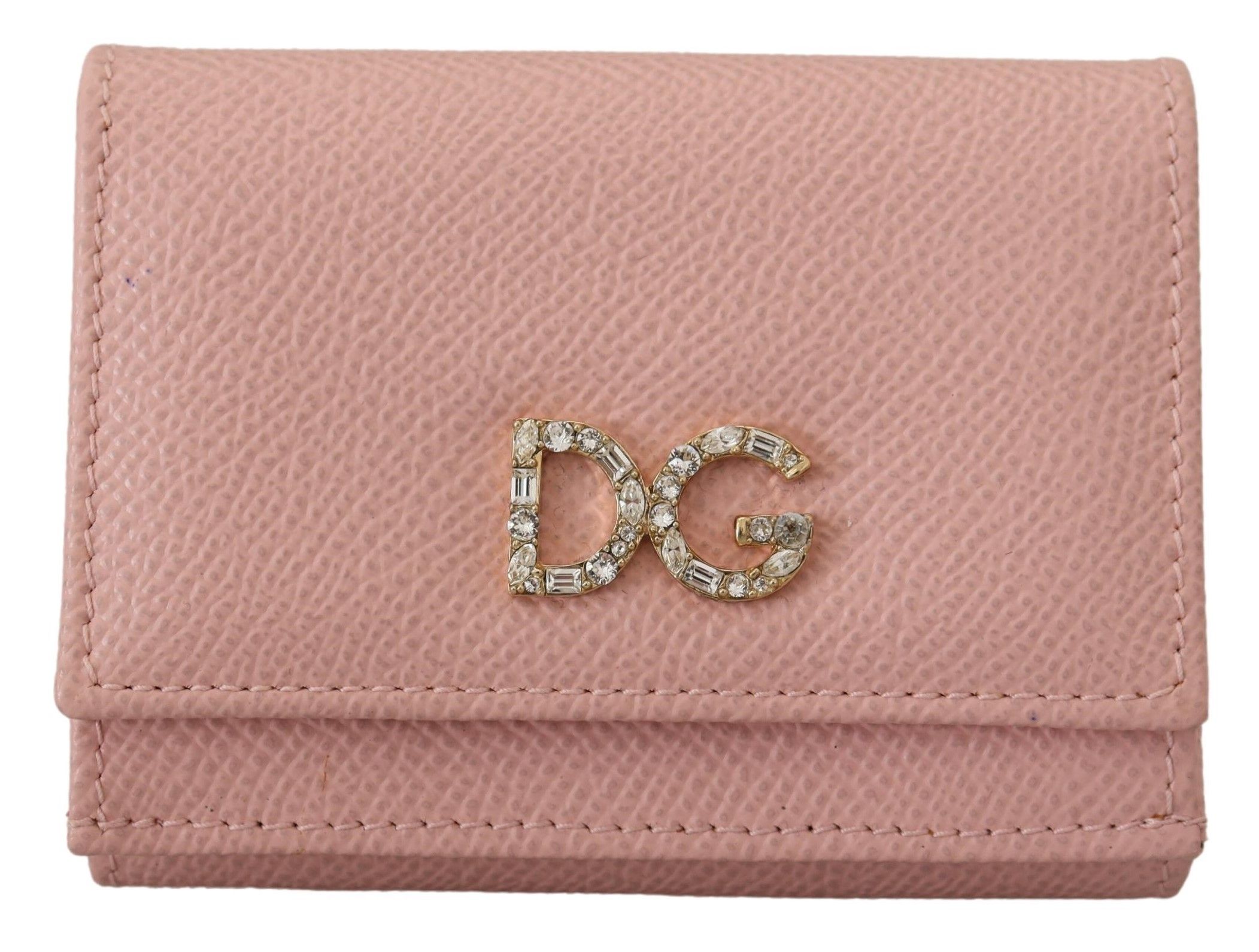 

Элегантный розовый кожаный французский кошелек с клапаном Dolce & Gabbana
