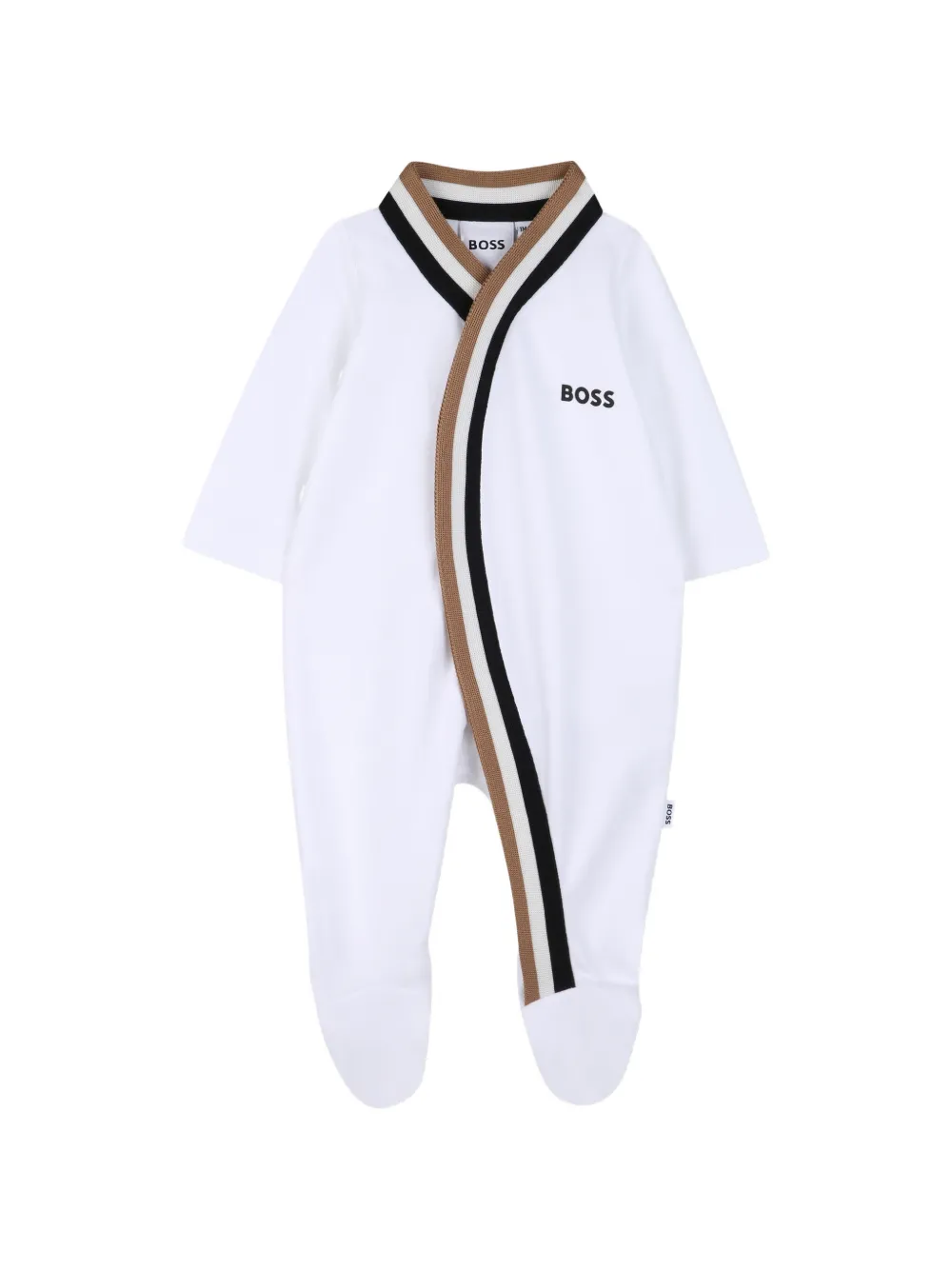 Комплект полосатых боди Boss Kidswear, белый — фото 3