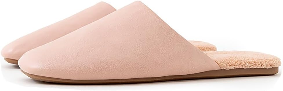 

Домашние тапочки Yafirgeer с подкладкой из флиса для женщин и мужчин, закрытым носком, тихие, элегантные, шлепанцы, розовый