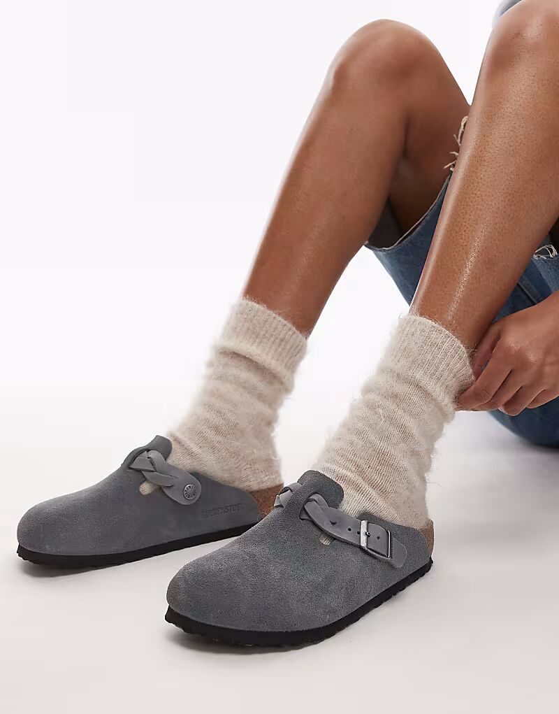 Плетеные босоножки Birkenstock цвета «серый базальт»