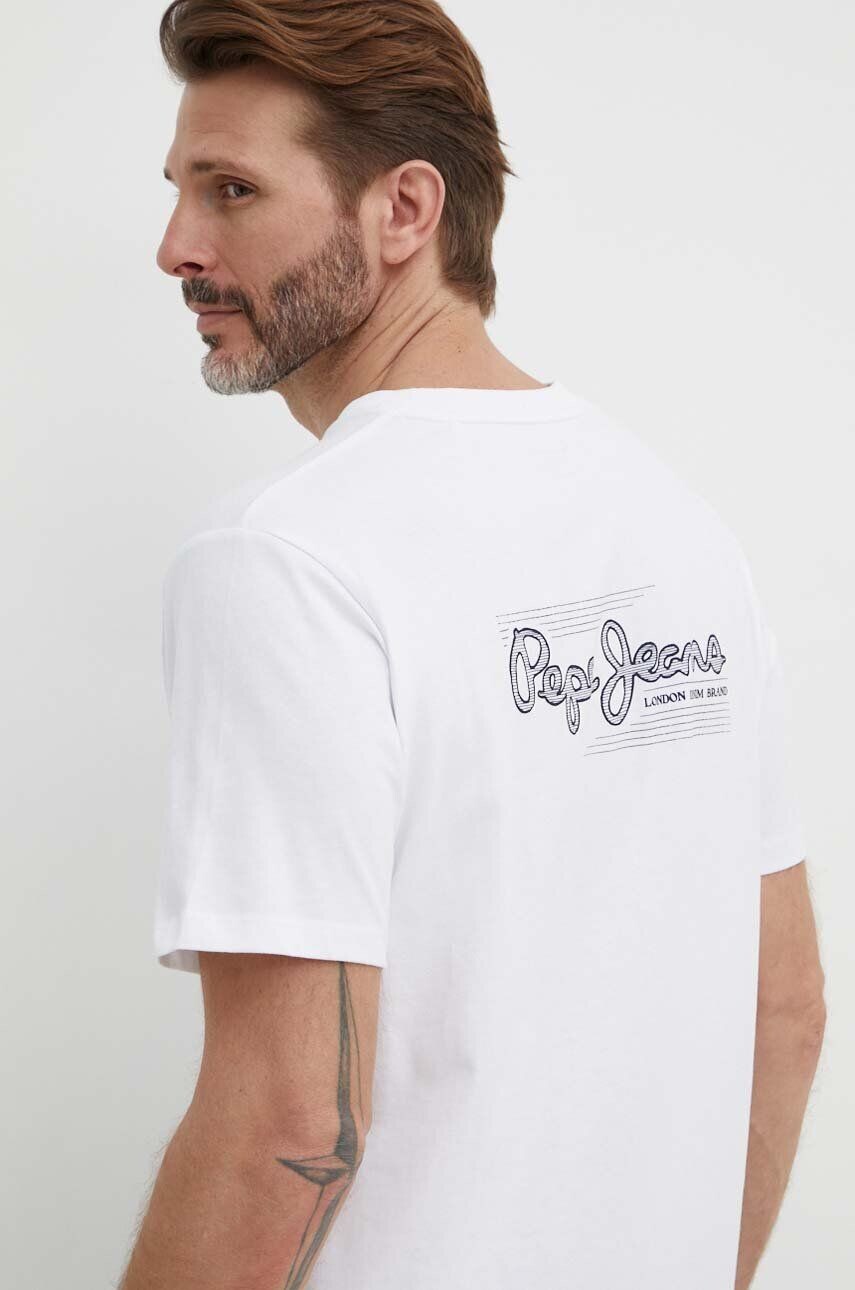 

Хлопковая футболка SINGLE CLIFORD Pepe Jeans, белый