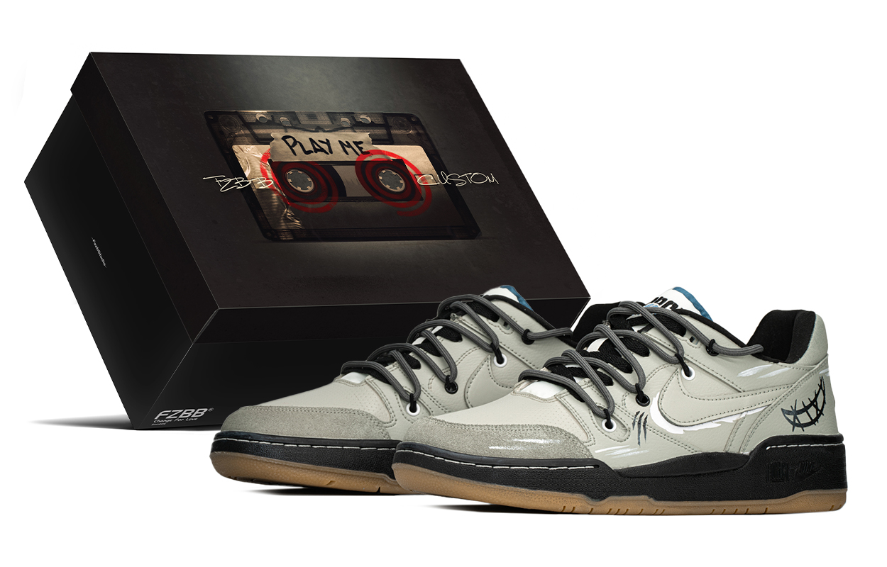 

Nike Кроссовки для скейтбординга Full Force FZBB Men's Box с противоскользящим износостойким низким верхом, серо-черные