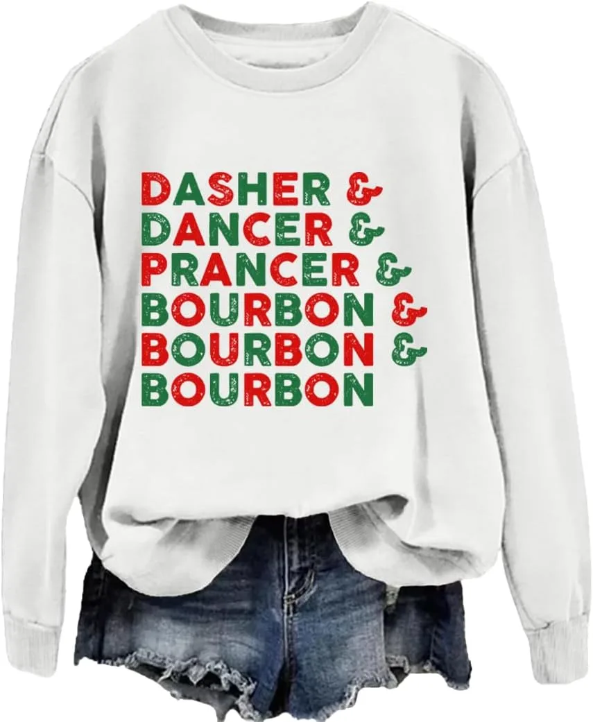 

Свитшот с оленями Dasher Dancer Prancer Bourbon JIONOCY