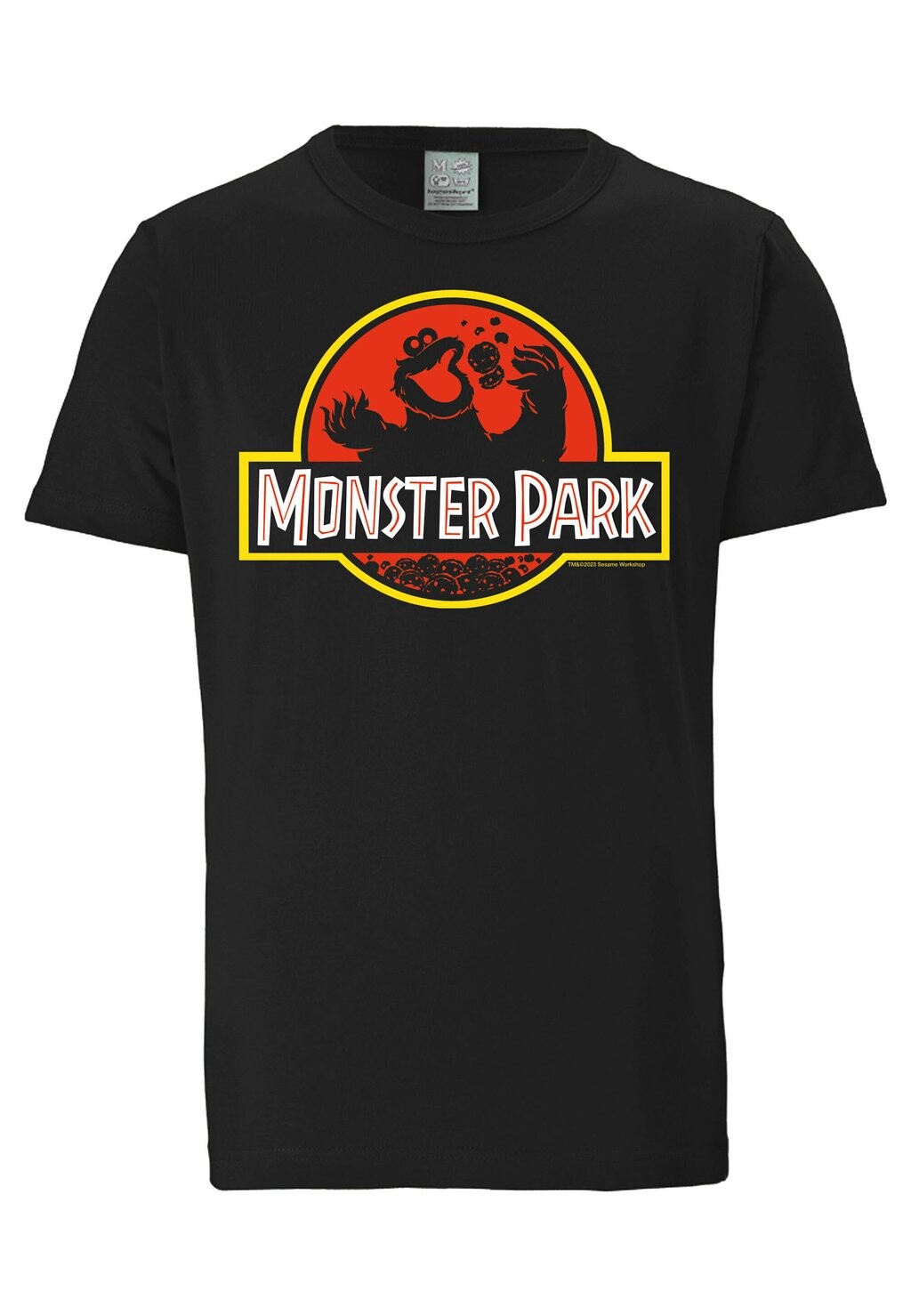 

Футболка с принтом SESAMSTRASSE KRÜMELMONSTER MONSTER PARK LOGOSHIRT, черный