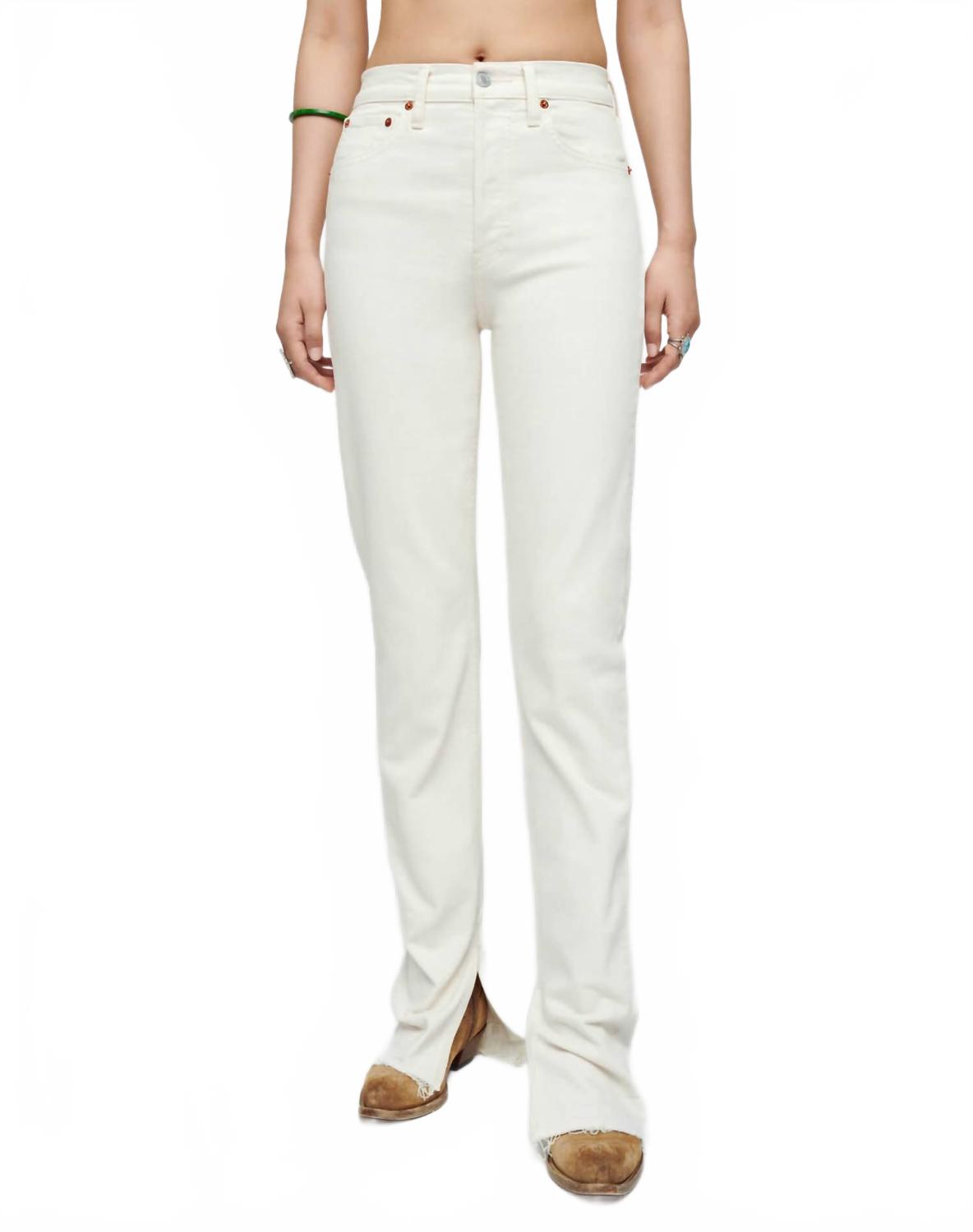 

Винтажные белые джинсы 70-х с высокой посадкой и зауженным кроем REDONE