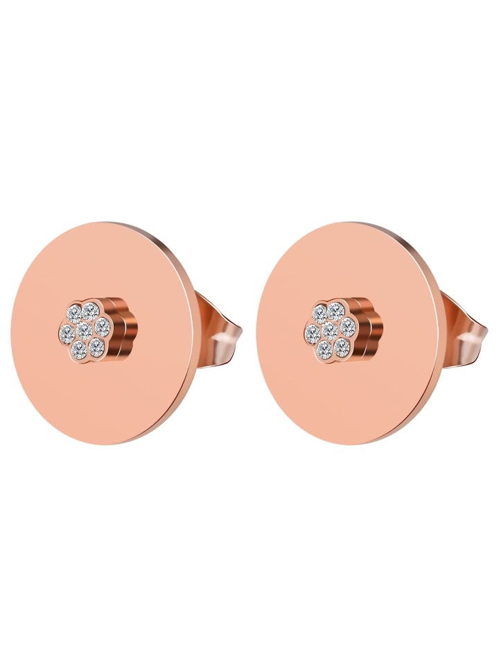 

Adeliás Женские серьги - серьги-гвоздики из нержавеющей стали с золотыми стразами