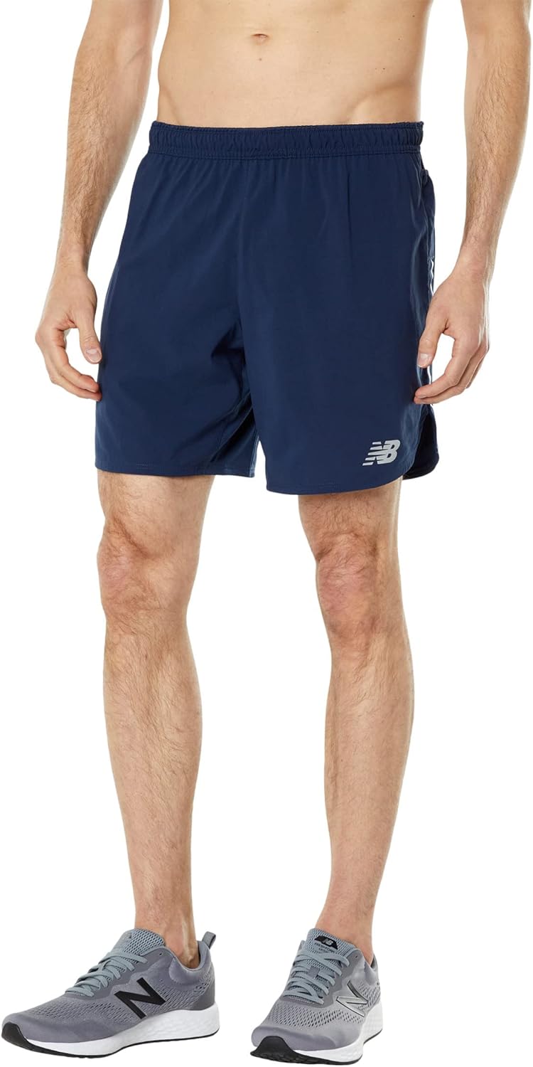 

шорты New Balance мужские Impact Run 7 дюймов, черные, Natural Indigo