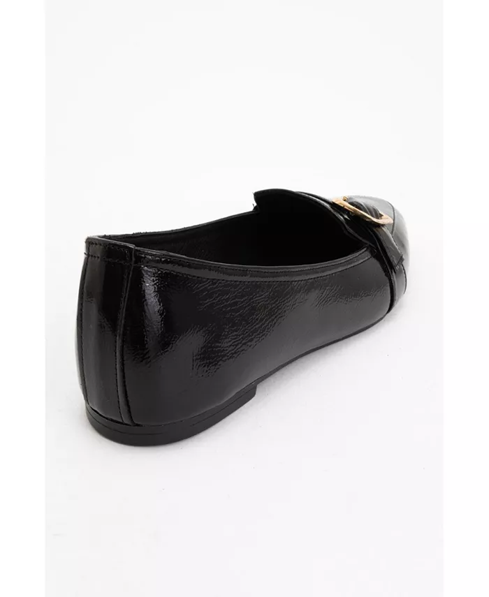 Женские балетки Zarina с острым носом из кожи Forever & Always Shoes, черный — фото 3