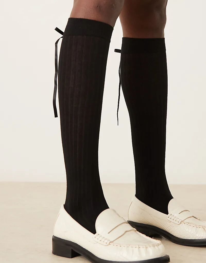 

Гольфы ASOS DESIGN черного цвета с лентой