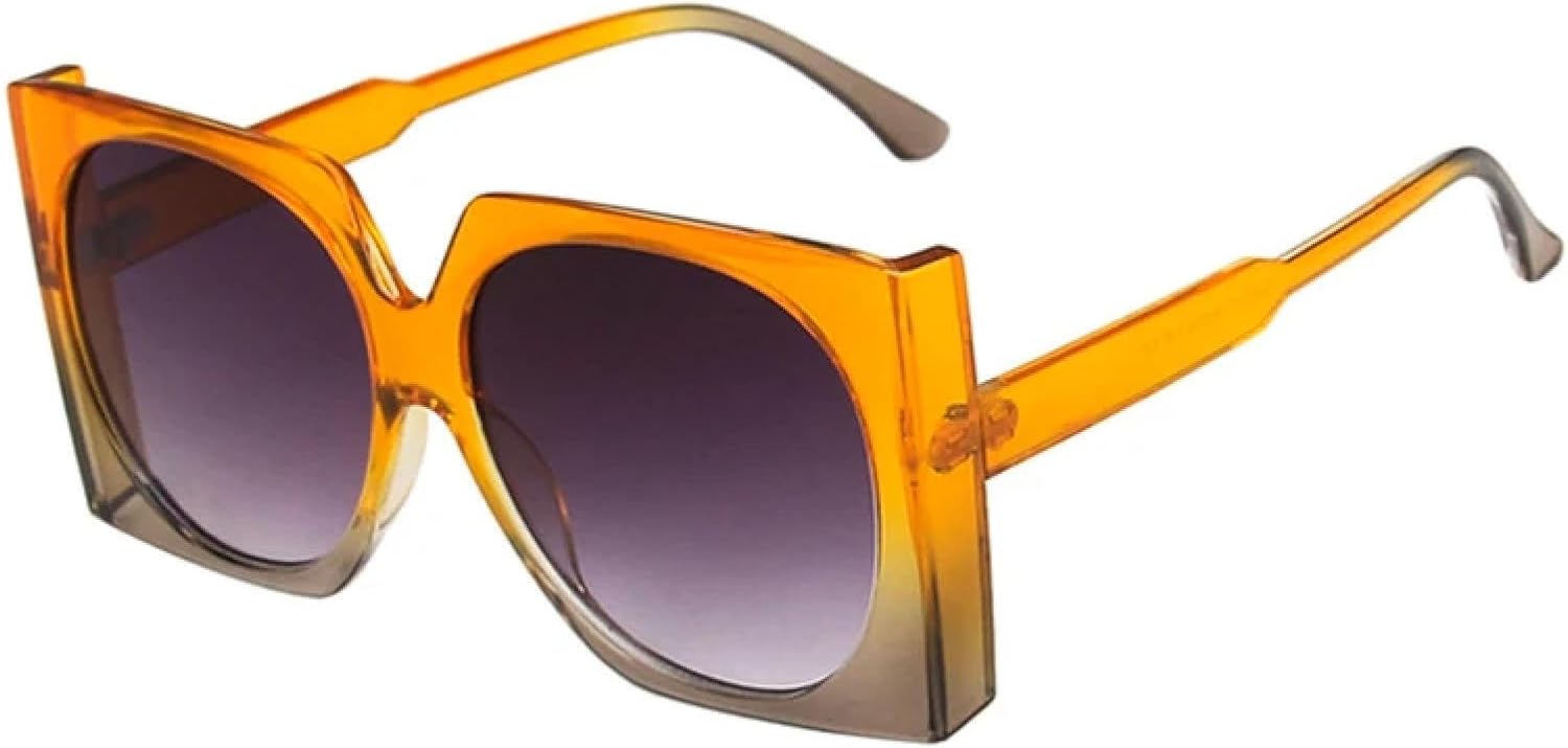 

Модные солнцезащитные очки большого размера класса люкс для женщин и мужчин. Классические солнцезащитные очки для лета и путешествий с защитой от УФ-излучения UV400 TKKTLLT, Orange Gradient Grey