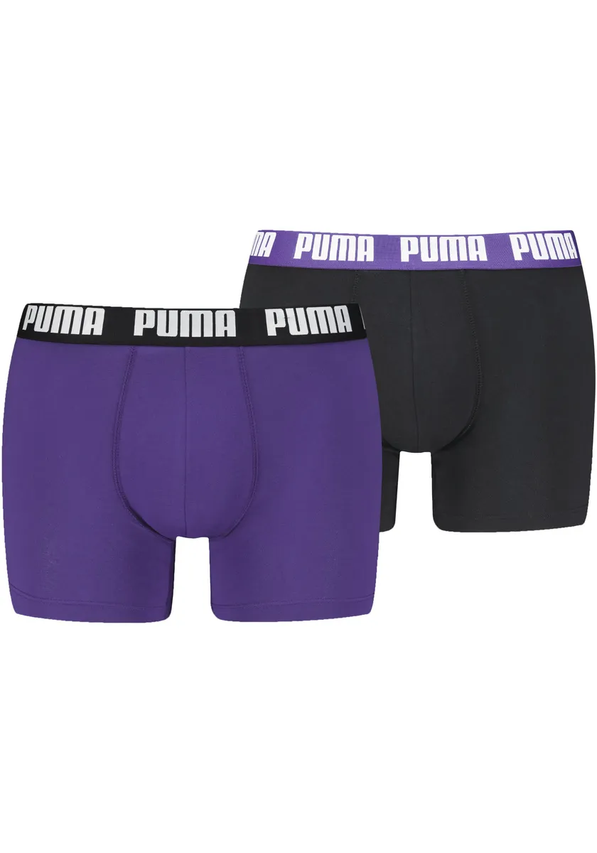 

Боксеры PUMA "EVERYDAY BASIC" (2 шт. в упаковке), с поясом с логотипом, черный