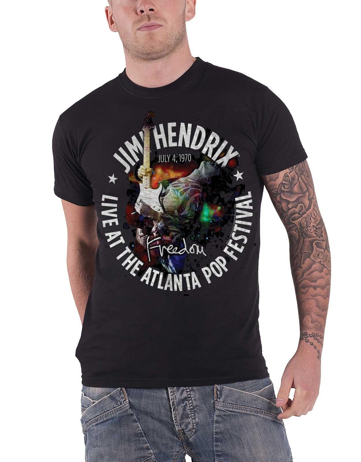 

Футболка поп-фестиваля в Атланте 1970 года Jimi Hendrix, черный