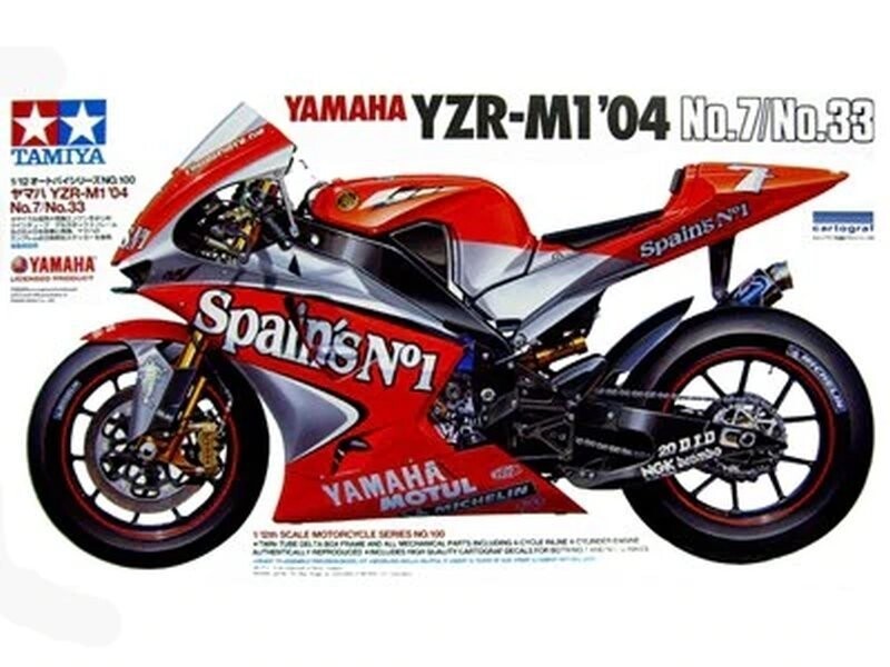 

Tamiya 14100 Yamaha YZR-M1 '04 №7/№33 1/12 Inna marka