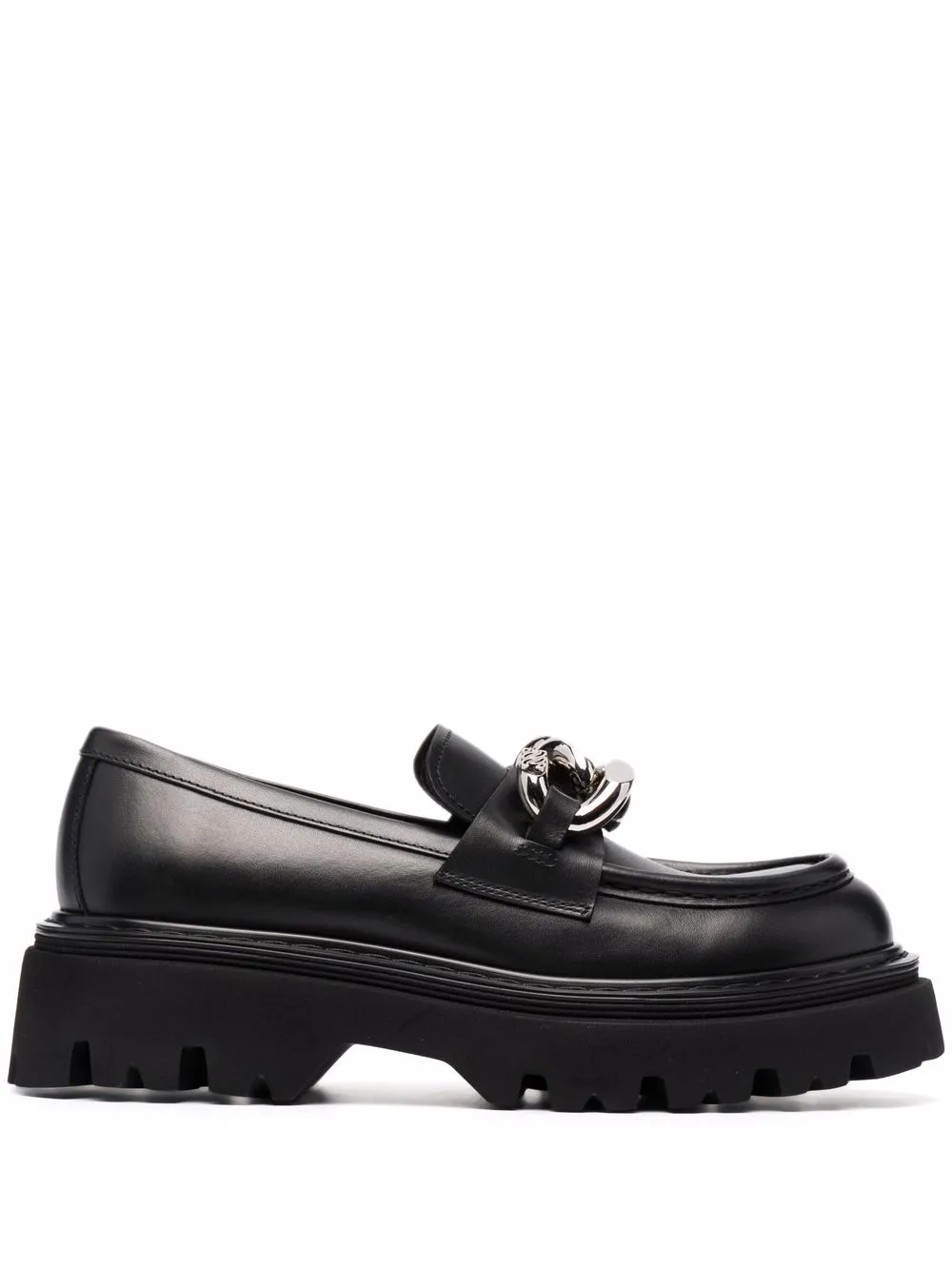 Лоферы с цепочкой Casadei, черный
