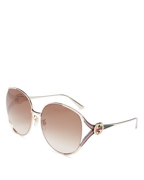 

Круглые солнцезащитные очки, 63 мм Gucci, цвет Brown