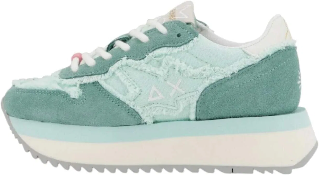 Кроссовки SUN68 унисекс Big Stargirl из парусины, Cyan (Acqua)