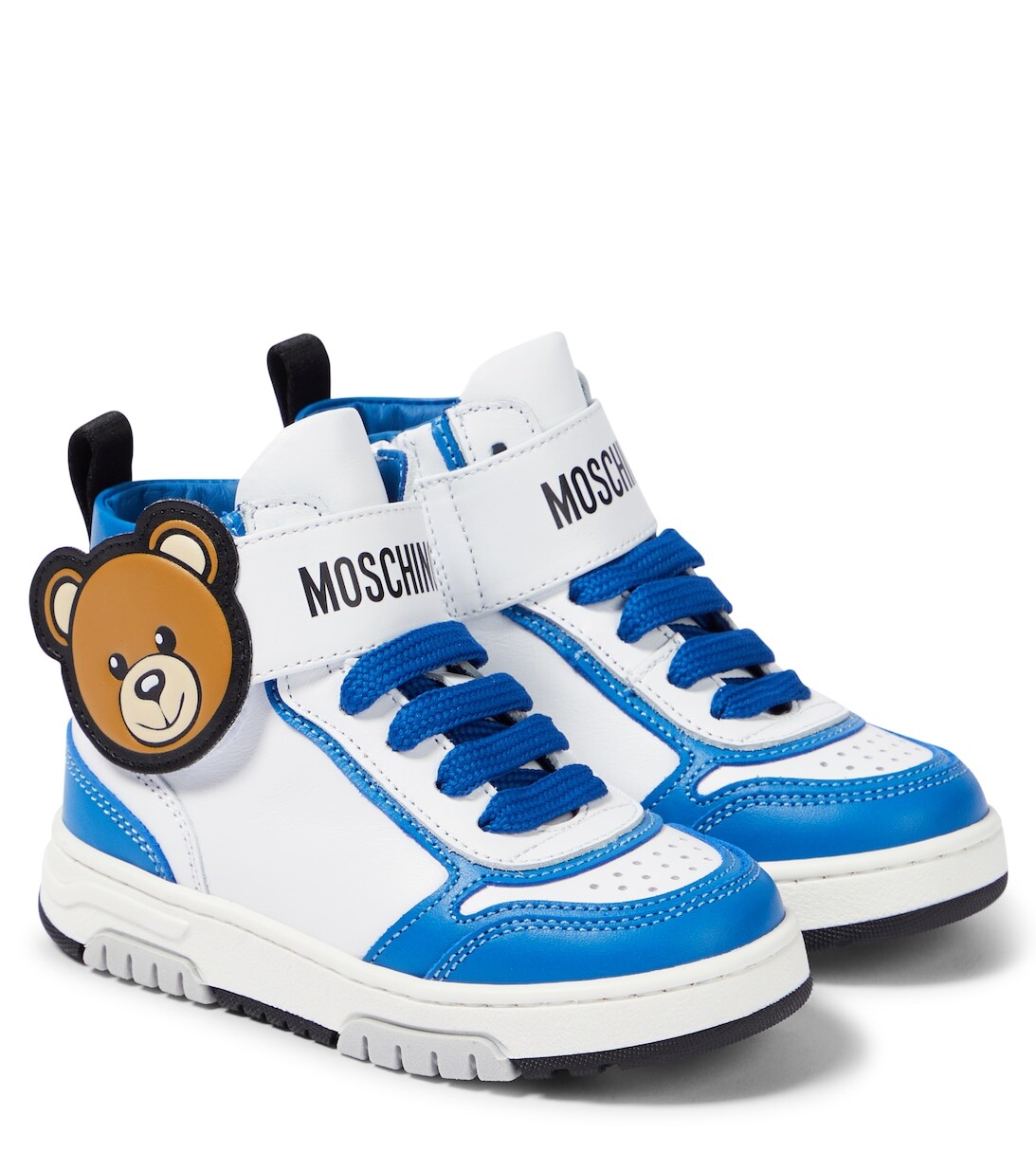 

Кожаные кроссовки с логотипом Moschino, разноцветный