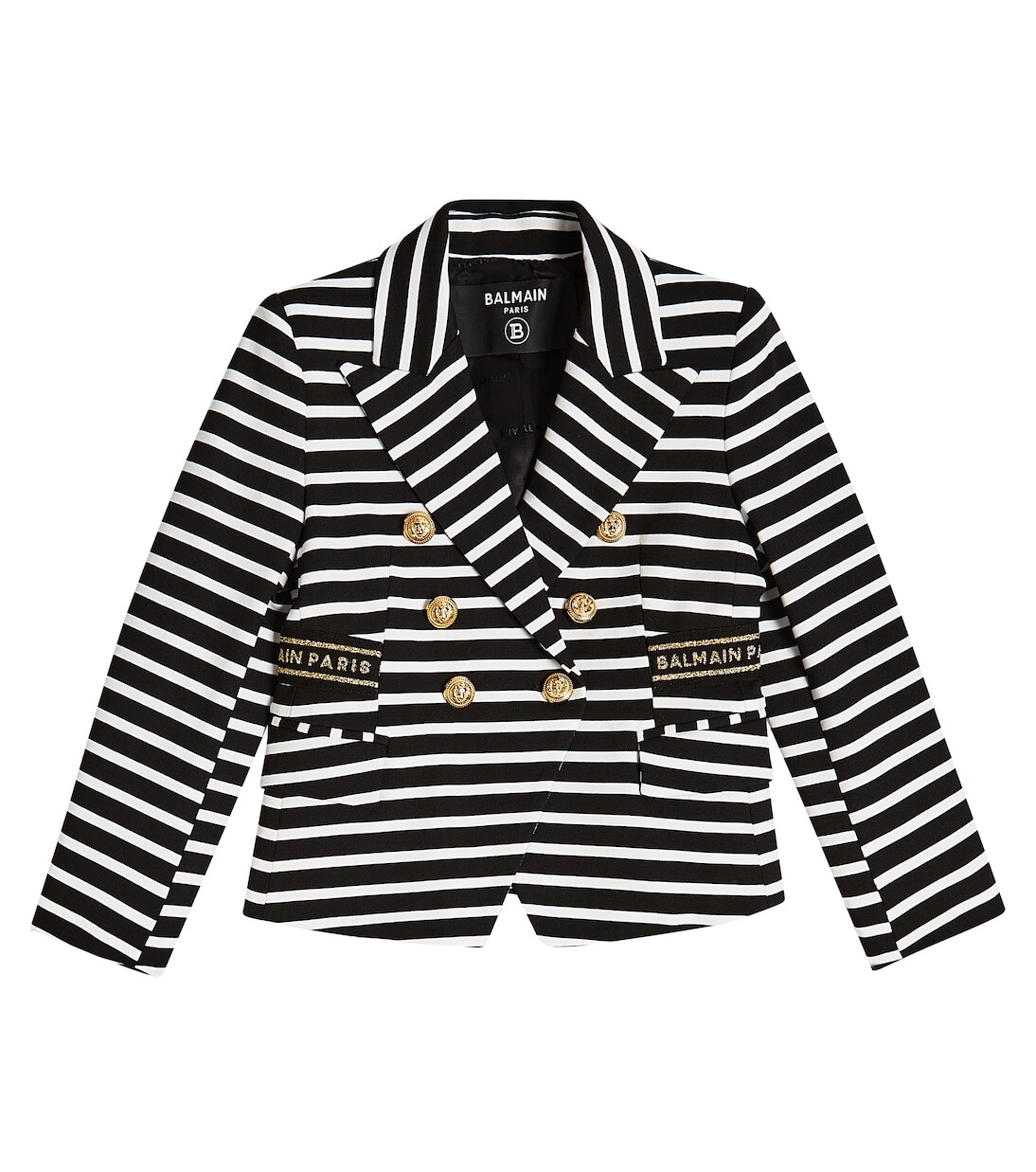

Полосатый пиджак Balmain Kids, черный