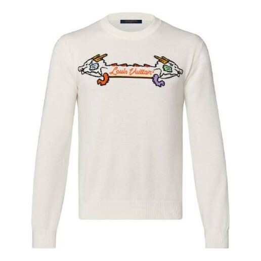 

Толстовка men's x nigo2 crossover lv2 ss22 dragon cartoon printing pullover white Louis Vuitton, белый