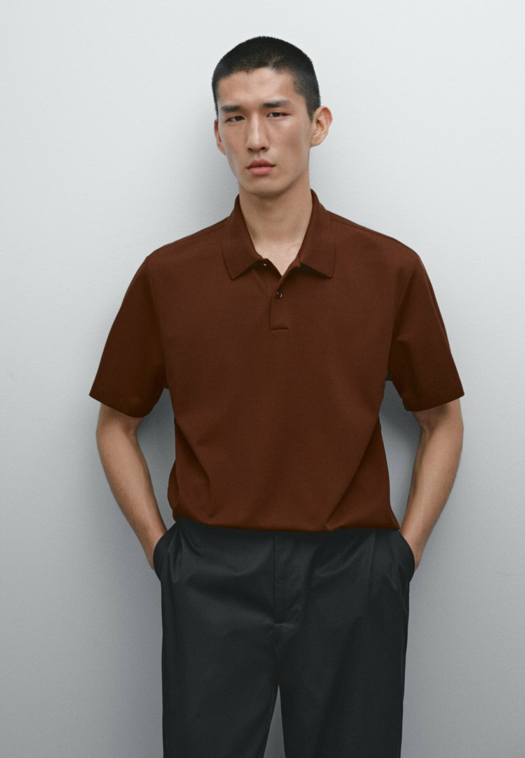 

Рубашка поло Massimo Dutti, винно-красный