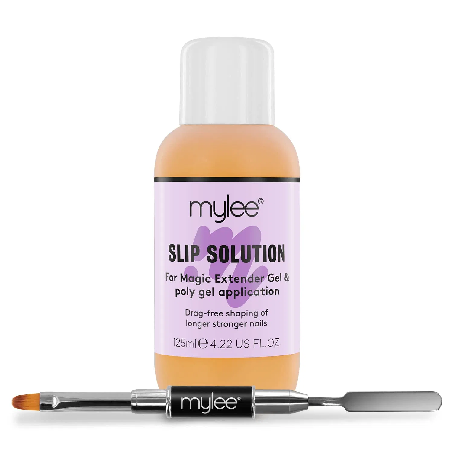 Набор для наращивания ногтей Mylee Polymer Gel Builder: Slip Solution 125 мл и двусторонний инструмент Mylee
