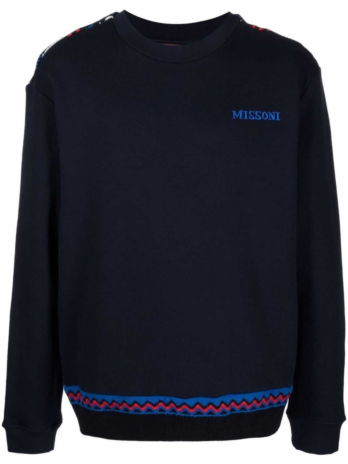 

Missoni толстовка с узором зигзаг и логотипом, синий