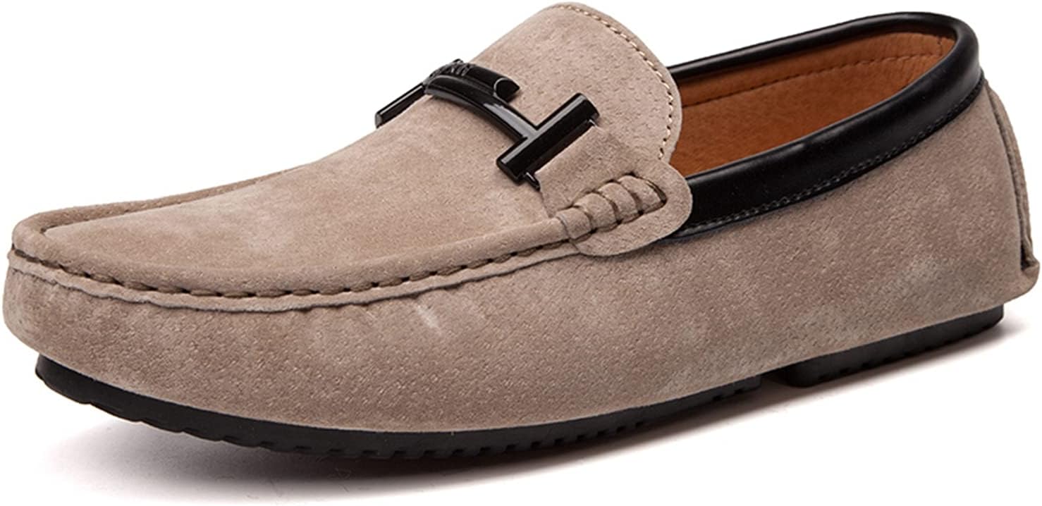 

Мужские замшевые кожаные лоферы LITNERMIA с пряжкой, модные туфли-мокасины, хаки