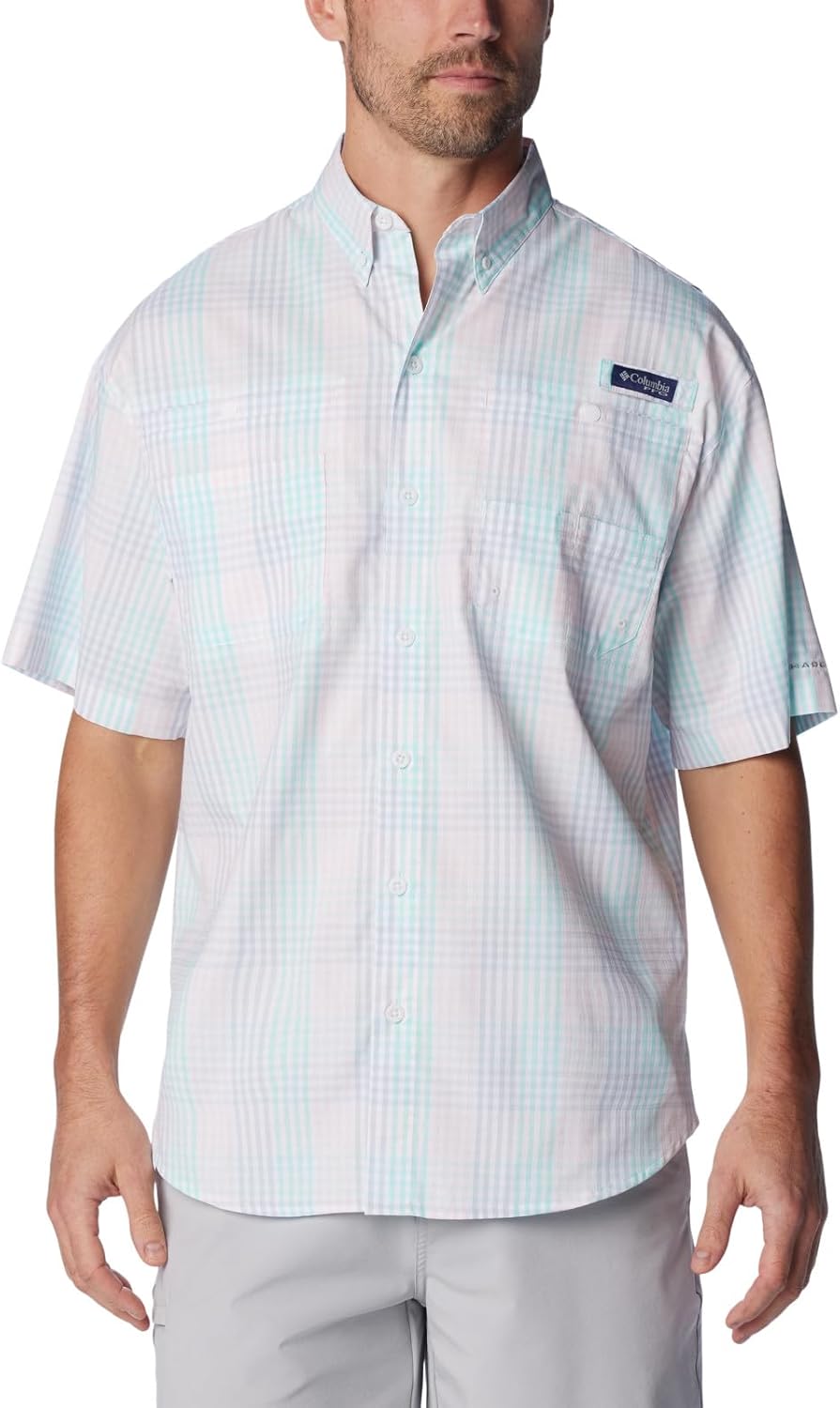 

Мужская рубашка Columbia Super Tamiami с длинным рукавом, Gulf Stream/All Over Gingham