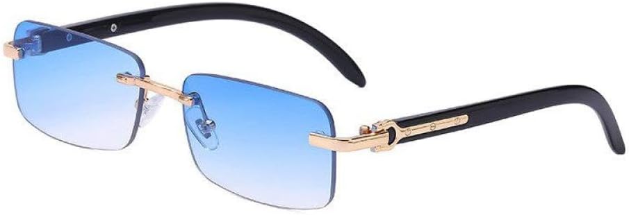 

- Ретро солнцезащитные очки без оправы для женщин, модные маленькие прямоугольные солнцезащитные очки класса люкс для мужчин, винтажные солнцезащитные очки без оправы MTZJH, One Color