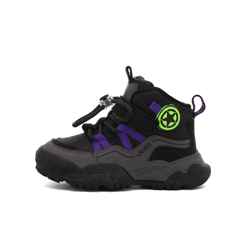 

Детские утепленные ботинки Kids Jeep, черный серый фиолетовый[fleece-lined]