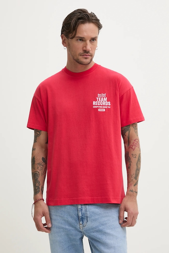 

Хлопковая футболка TEAM RECORDS TEE Red Bull Racing X Pepe Jeans, красный