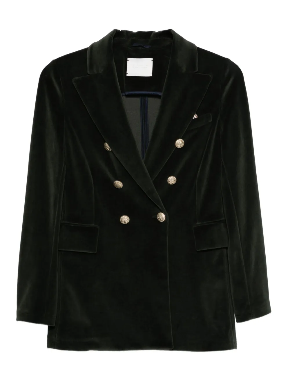 

Бархатный двубортный пиджак Circolo 1901, зеленый