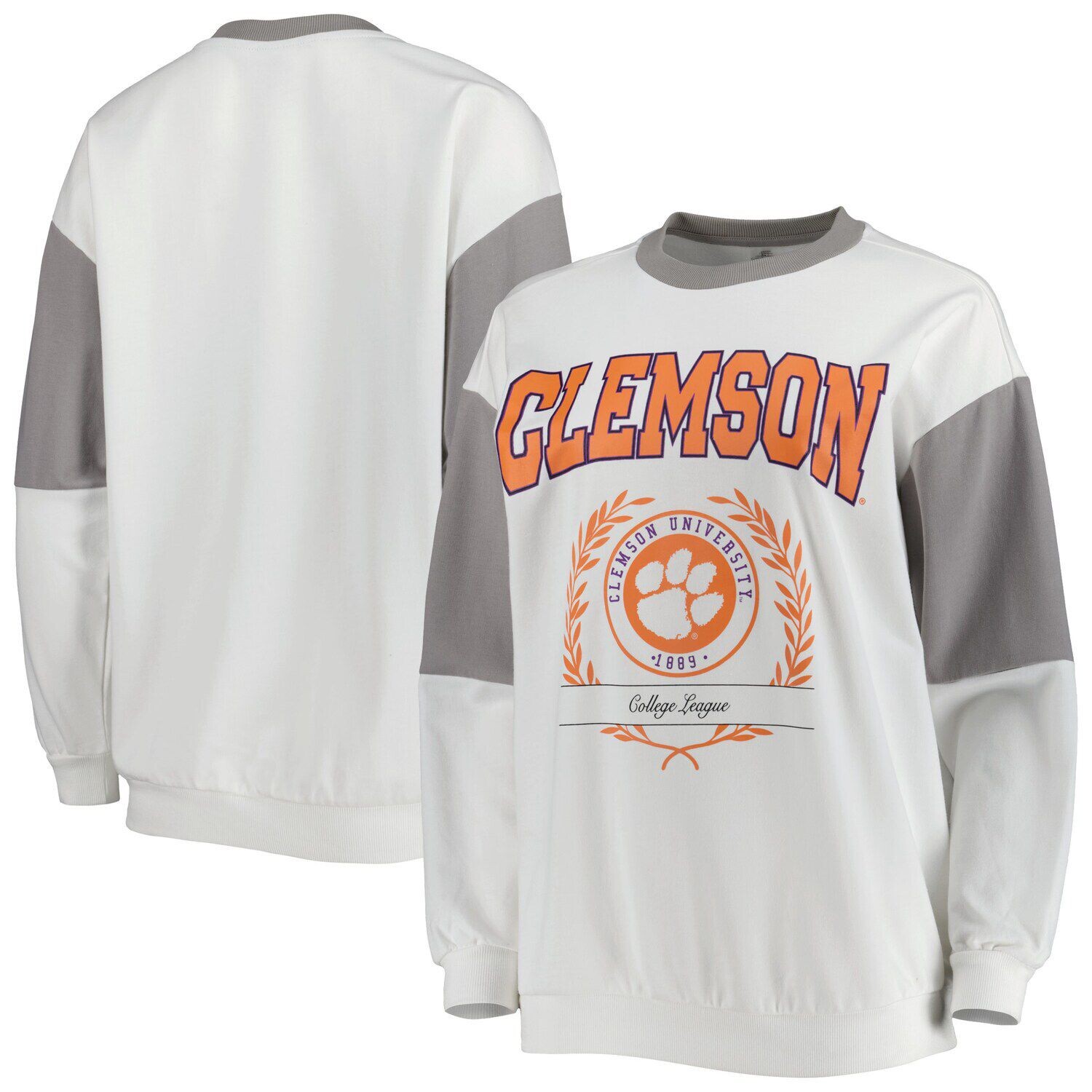 

Женский серый свитер Gameday Couture Clemson Tigers It's A Vibe, пуловер «летучая мышь»