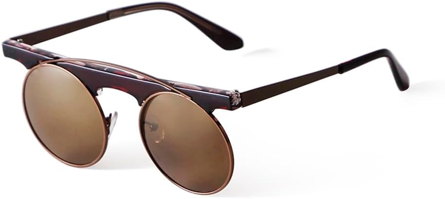 

Солнцезащитные очки в ретро-стиле 2027 года, маленькая круглая оправа, для женщин, модные, забавные, в стиле хип-хоп, коричневые зеркальные, цельнометаллические MTZJH, C29 Tea