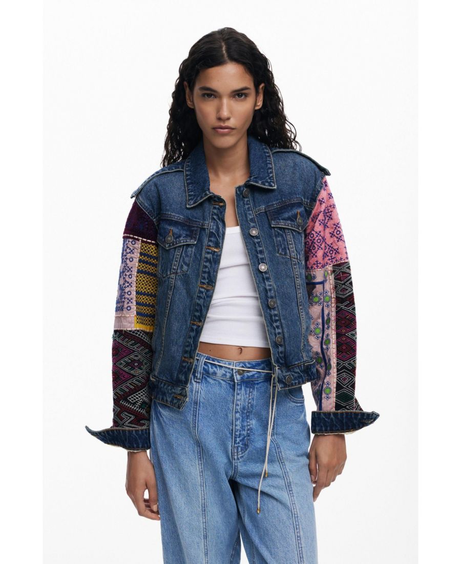 

Женская джинсовая куртка с рукавами, соединенными между собой Desigual, Medium blue