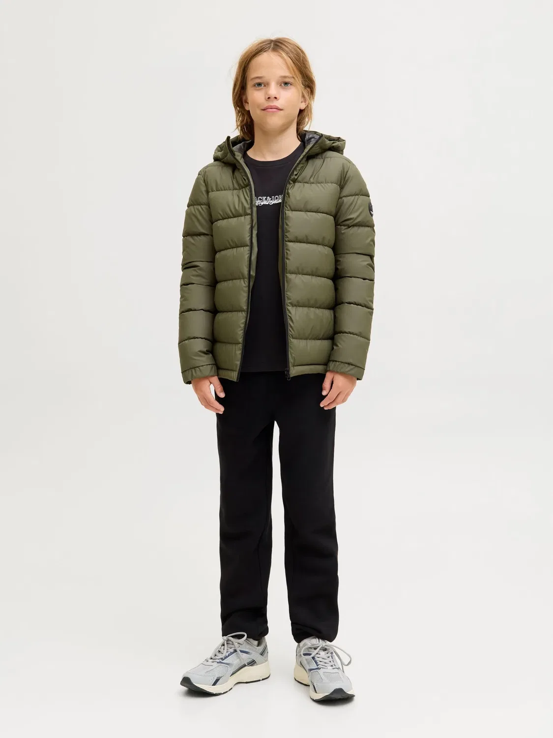Стеганая куртка, капюшон, JACK & JONES Junior, grape leaf — фото 4